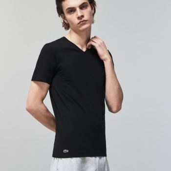 Lacoste 3 Pack of Plain T-Shirts Pánské - Tričko Černé | CZ-NGkbzk